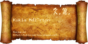 Kukla Márton névjegykártya