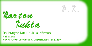 marton kukla business card